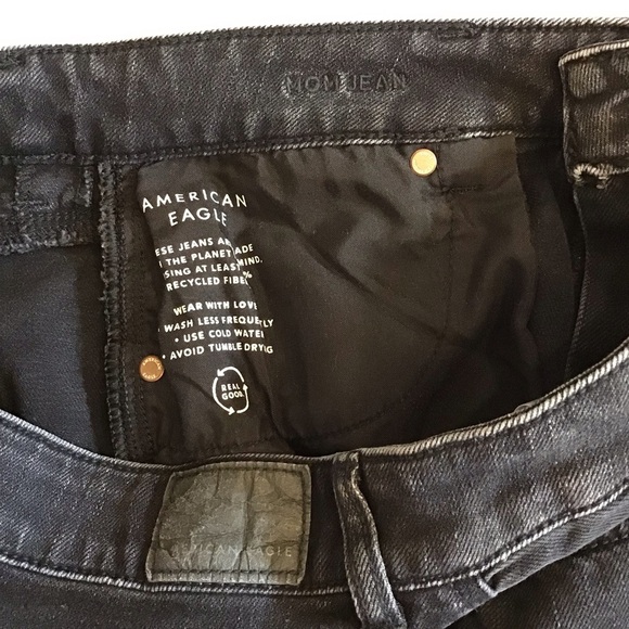 American Eagle 8 X-Short Mom Jeans Black Strigid Ripped Knees Women’s 2024 - Picture 9 of 12